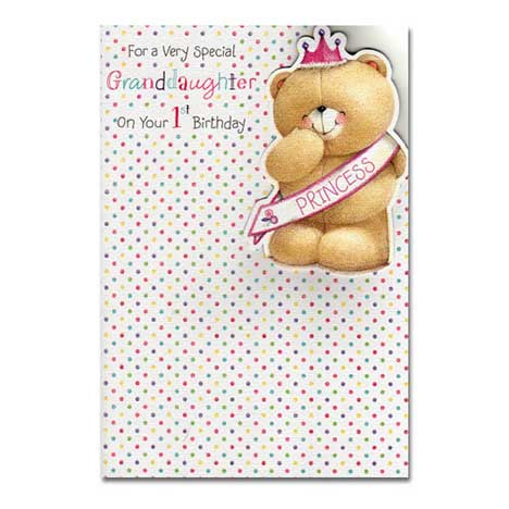 Granddaughter 1st Birthday Forever Friends Card